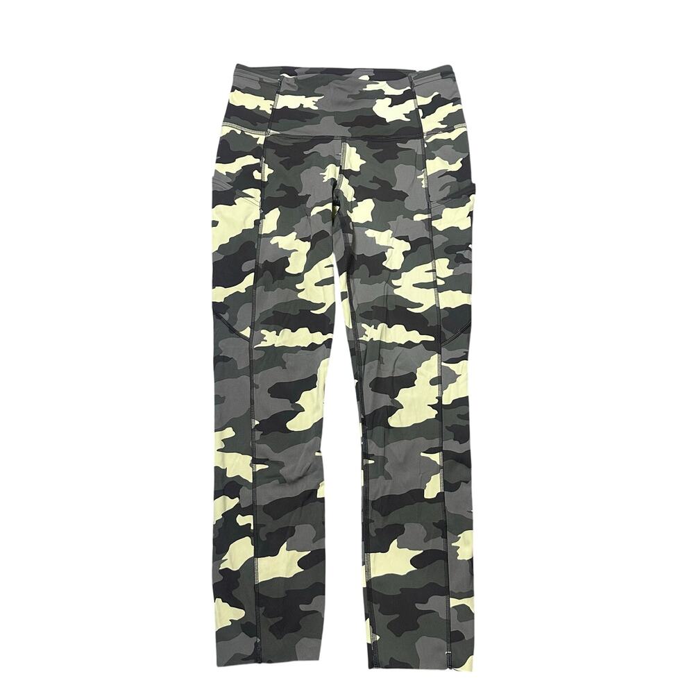 Lululemon Fast and Free High Rise Crop 23" Heritage 365 Camo Crispin Green Multi